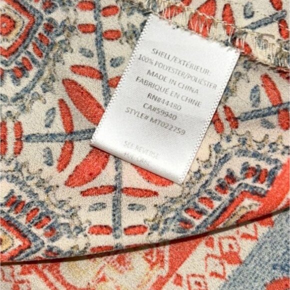 Fourteenth Place Womens Sleeveless Retro Print Blouse Size M Wanderlust Boho - Picture 5 of 8